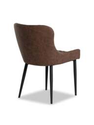 Barker and Stonehouse Rivington Quilted Dining Chair in Brown, Faux Leather - thumbnail 3