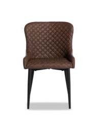 Barker and Stonehouse Rivington Quilted Dining Chair in Brown, Faux Leather