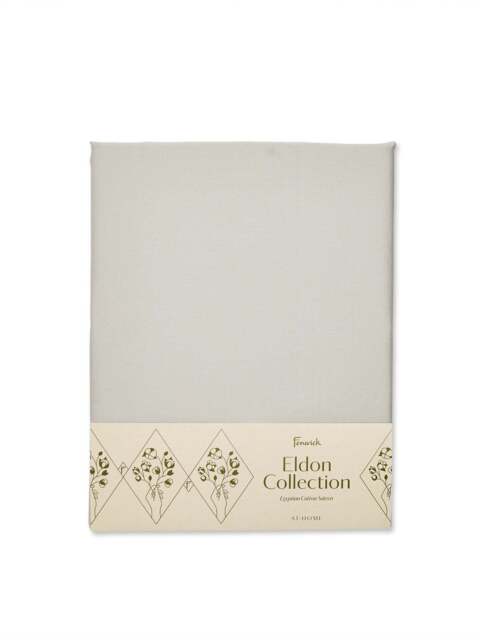 Fenwick at Home Eldon Fitted Sheet Grey in Cool Grey, Cotton, Size Double
