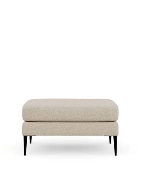 Heal's Brunel Tessuta Footstool in Oatmeal, Wood/Metal