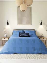 Helena Springfield Axel Modern Pattern Duvet Cover Collection in Perwinkle Blue, Size Single - thumbnail 1