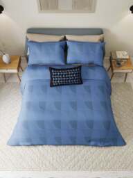 Helena Springfield Axel Modern Pattern Duvet Cover Collection in Perwinkle Blue, Size Single - thumbnail 5