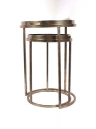 Libra Interiors Palm Tree (Set Of 2) Side Tray Tables in Antique Gold, Size 48x48x69cm - thumbnail 2