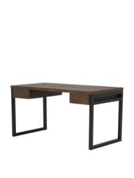 Barker and Stonehouse Tacoma Slim Office Desk in Reclaimed Wood, Leather - thumbnail 5