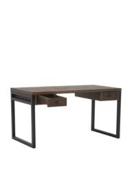 Barker and Stonehouse Tacoma Slim Office Desk in Reclaimed Wood, Leather - thumbnail 3