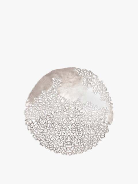 Libra Interiors Apo Coral Aluminium Wall Plaque in Silver, Size One