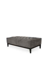 Libra Interiors Theodore Buttoned Xl Ottoman Warm in Grey, Wood/Metal, Size 140x75cm - thumbnail 3