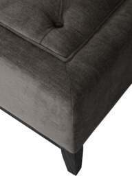 Libra Interiors Theodore Buttoned Xl Ottoman Warm in Grey, Wood/Metal, Size 140x75cm - thumbnail 4