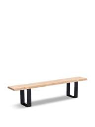 Heal's Prague Bench White Oak Straight Edge in Brown, Size 200x35x45