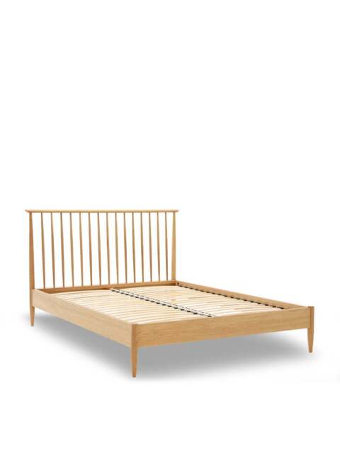 Barker and Stonehouse Teramo Oak Double Bed Frame With Spindle Headboard in Neutral - image 1
