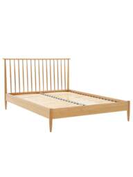 Barker and Stonehouse Teramo Oak Double Bed Frame With Spindle Headboard in Neutral - thumbnail 3
