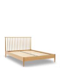 Barker and Stonehouse Teramo Oak Double Bed Frame With Spindle Headboard in Neutral - thumbnail 1