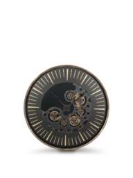 Libra Interiors Palladium Wall Clock With Moving Dials 100Cm in Black Gold, Size 100x8x100