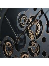 Libra Interiors Palladium Wall Clock With Moving Dials 100Cm in Black Gold, Size 100x8x100 - thumbnail 3