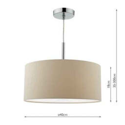 Dar Lighting Ronda 3 Light Pendant in Taupe, Size 40cm - thumbnail 3
