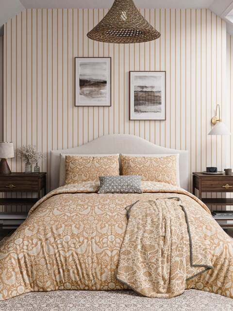 Helena Springfield Pheasants Cover Set in Copper, Cotton, Size King - image 1