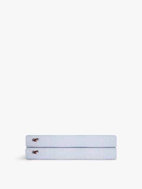 Ralph Lauren Home Oxford Flat Sheet in Blue, Cotton, Size Double