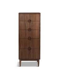 Heal's Amira 5 Drawer Tall Chest Walnut in Brown, Size 52x45x129 - thumbnail 4