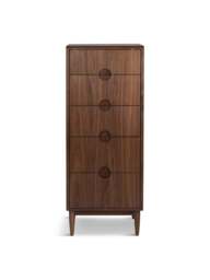 Heal's Amira 5 Drawer Tall Chest Walnut in Brown, Size 52x45x129 - thumbnail 1