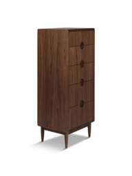 Heal's Amira 5 Drawer Tall Chest Walnut in Brown, Size 52x45x129 - thumbnail 5