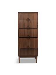 Heal's Amira 5 Drawer Tall Chest Walnut in Brown, Size 52x45x129 - thumbnail 3