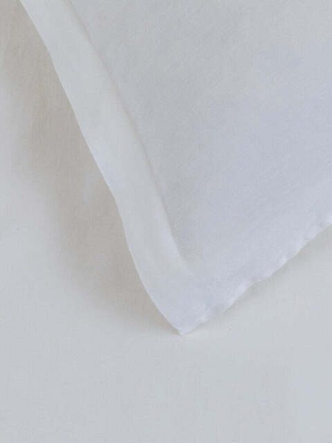 Heal's Washed Fitted Sheet in White, Linen, Size Double
