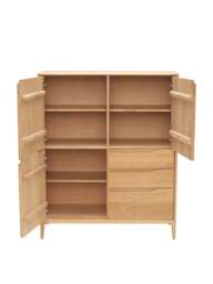 Barker and Stonehouse Romana Oak Wood 3 Door 3 Drawer Large Highboard in Neutral - thumbnail 3