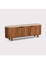 Barker and Stonehouse Panama Faux Stone Tv Dresser in Brown - thumbnail 2