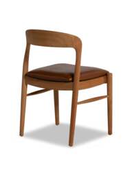 Barker and Stonehouse Semeru Teak Wood Dining Chair With Seat in Brown, Leather - thumbnail 3