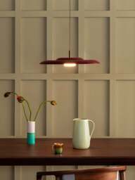 Heal's Diner Led Metal Pendant Large in Ruby - thumbnail 2