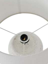 Libra Interiors Speckle Terracotta Table Lamp With Shade in White, Linen - thumbnail 3