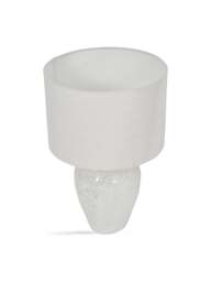 Libra Interiors Speckle Terracotta Table Lamp With Shade in White, Linen - thumbnail 2