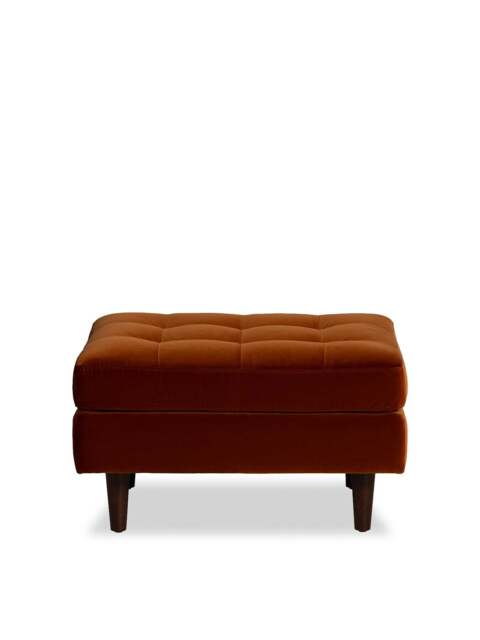 Barker and Stonehouse Hemingway Velvet Footstool in Orange - image 1