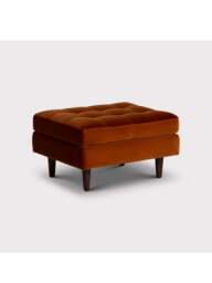 Barker and Stonehouse Hemingway Velvet Footstool in Orange - thumbnail 3