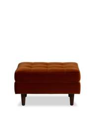 Barker and Stonehouse Hemingway Velvet Footstool in Orange