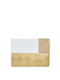 Fenwick at Home Tyne Oxford Pillowcase White in White/Camel, Cotton/Linen, Size Standard