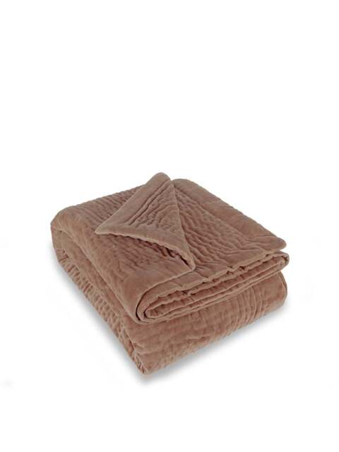 Voyage Haze Velvet Throw in Coral, Size 140x220cm - image 1