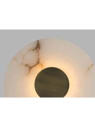 Heal's Ebro Alabaster Led Wall Light Round Ip44 in White - thumbnail 4