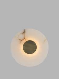 Heal's Ebro Alabaster Led Wall Light Round Ip44 in White - thumbnail 3