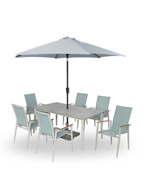 Bramblecrest Sofia 6-Seater Garden Dining Set in blue