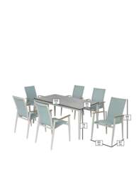 Bramblecrest Sofia 6-Seater Garden Dining Set in blue - thumbnail 3