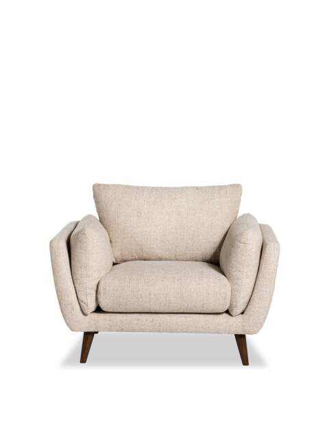 Barker and Stonehouse Malmo Neutral Fabric Armchair in White - image 1