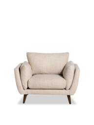 Barker and Stonehouse Malmo Neutral Fabric Armchair in White - thumbnail 1
