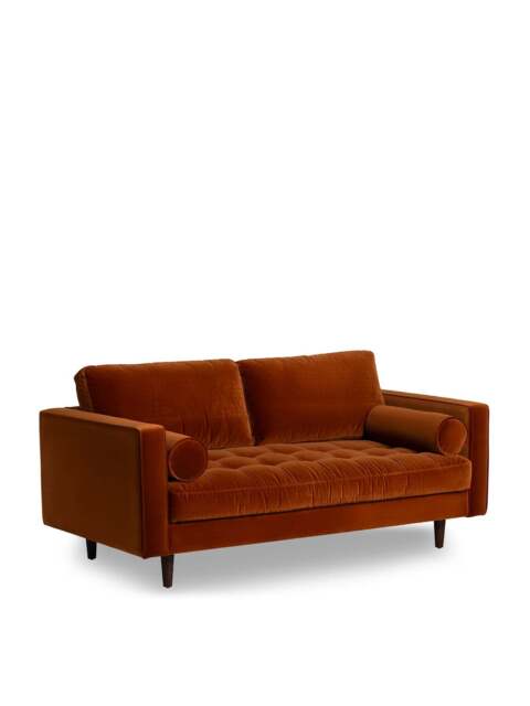Barker and Stonehouse Hemingway Burnt Velvet 2 Seater Sofa in Orange - image 1