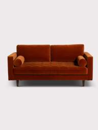 Barker and Stonehouse Hemingway Burnt Velvet 2 Seater Sofa in Orange - thumbnail 3