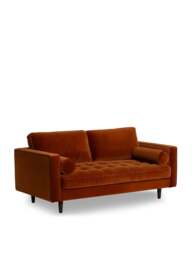 Barker and Stonehouse Hemingway Burnt Velvet 2 Seater Sofa in Orange