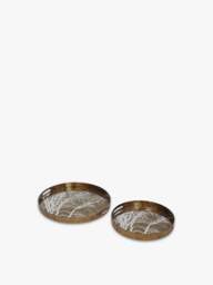 Libra Interiors Vienna Antique (Set Of 2) Tree Trays in Gold
