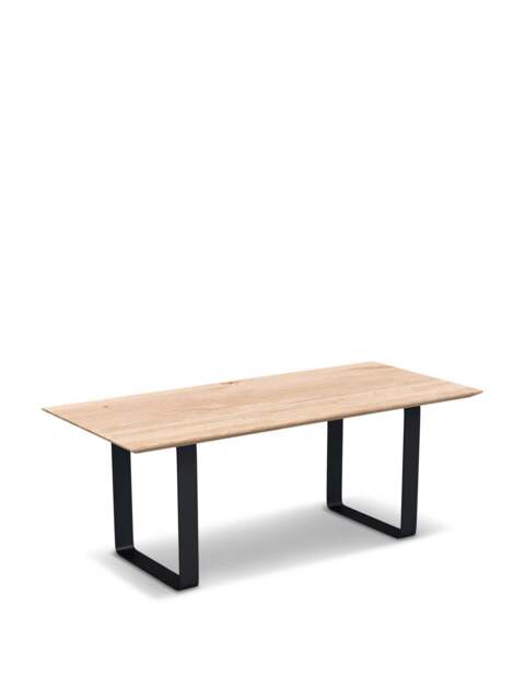 Heal's Prague Table White Oak Straight Edge in Brown, Size 200x100x76