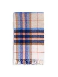 Bronte Falmouth Blanket in Ivory/Blue, Lambswool