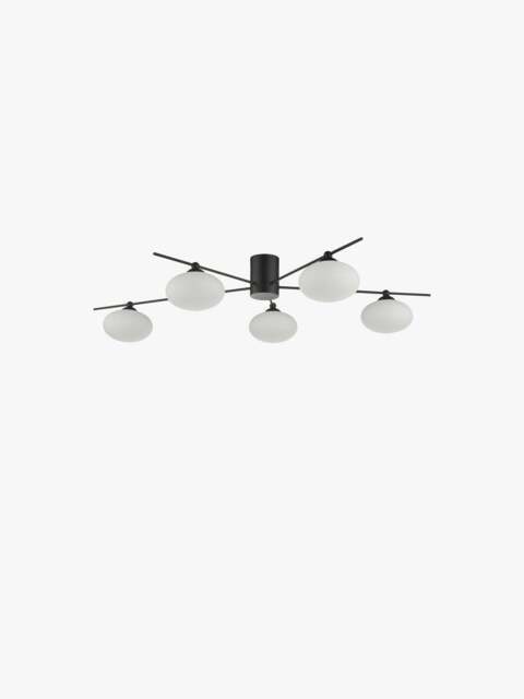 Dar Lighting Jaspert Semi Flush Ceiling Light in Matt Black - image 1